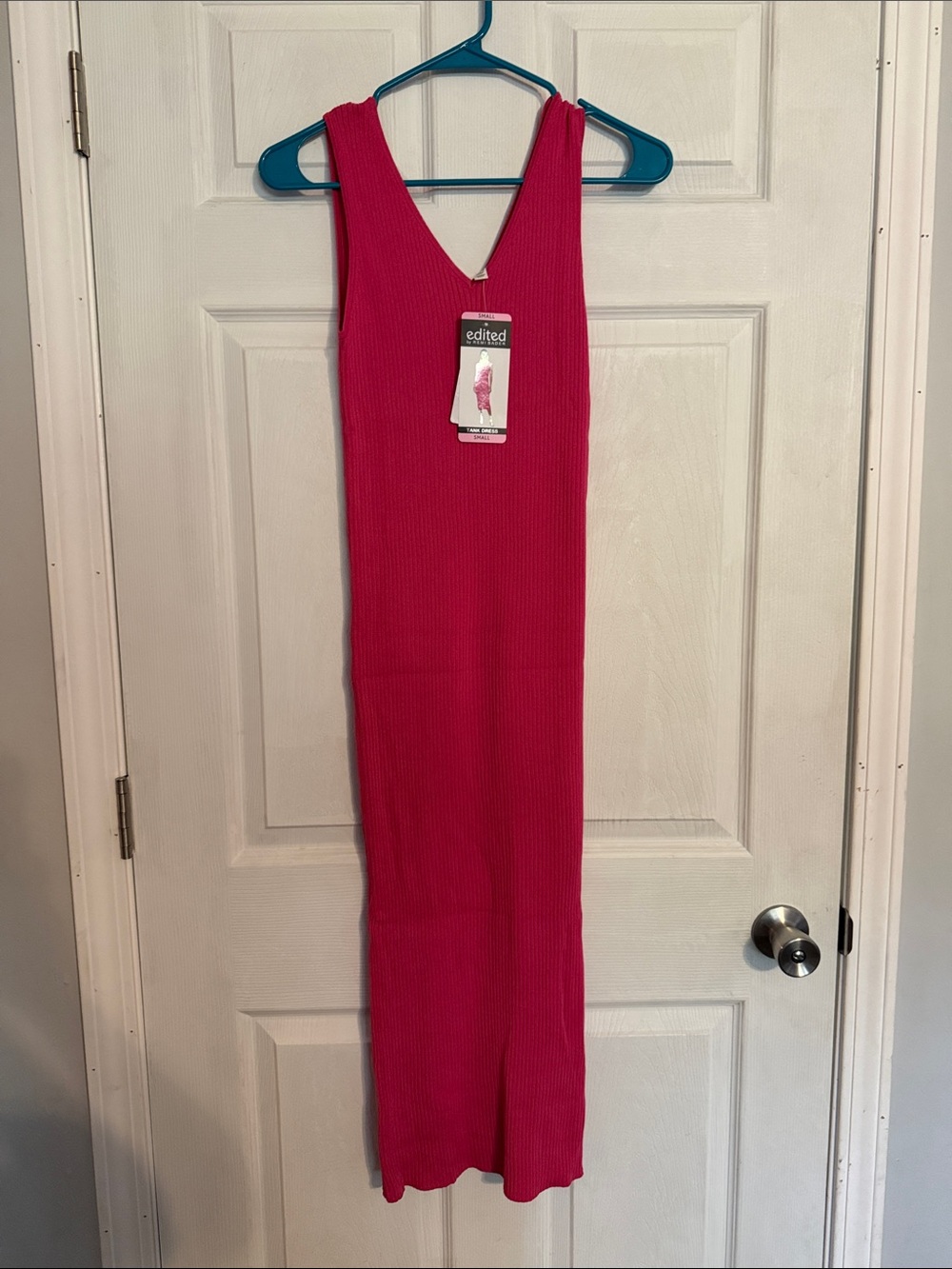 Edited Bright Pink Ribbed Sleeveless One-Piece Dress